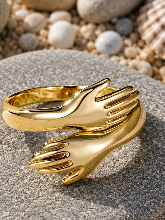 Jewelry - Gold Hand Wrap Ring - Elegant Women's Fashion Jewelry